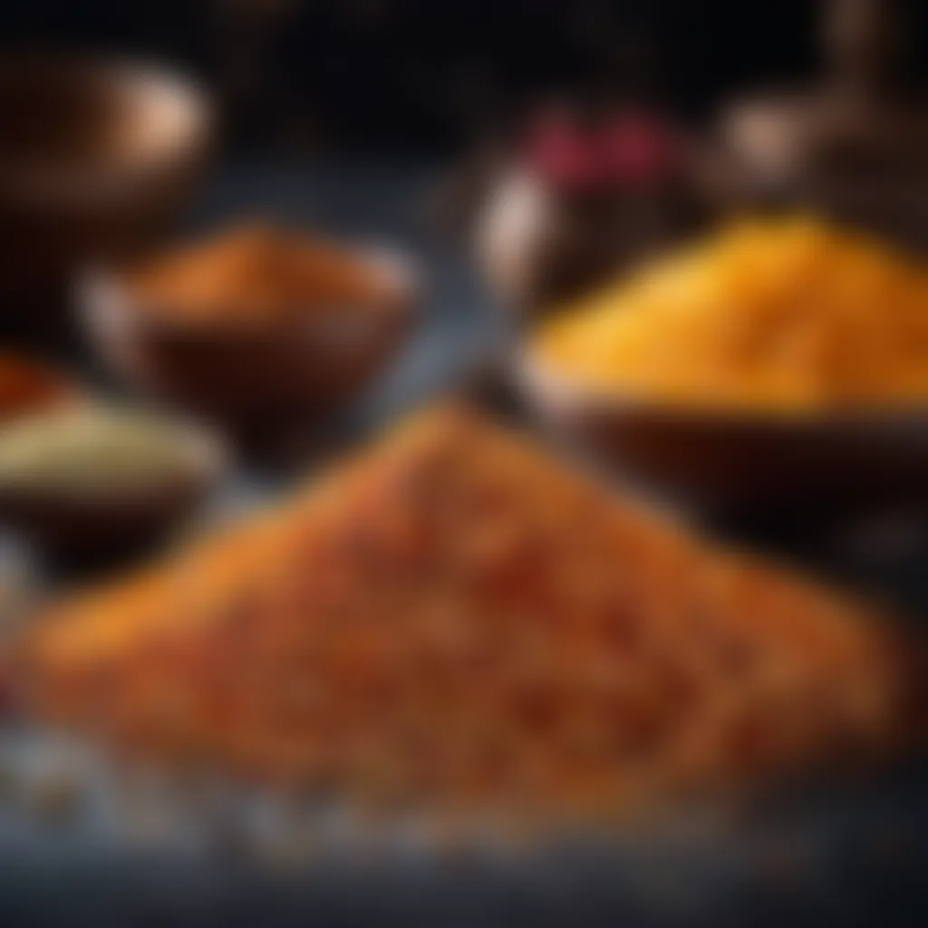 Enhancing Lokma with aromatic spices Sprinkling fragrant Lokma with spices