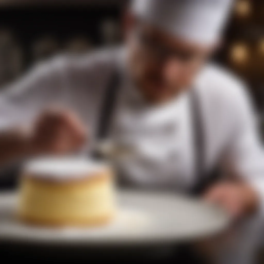 French chef expertly crafting a delicate soufflé