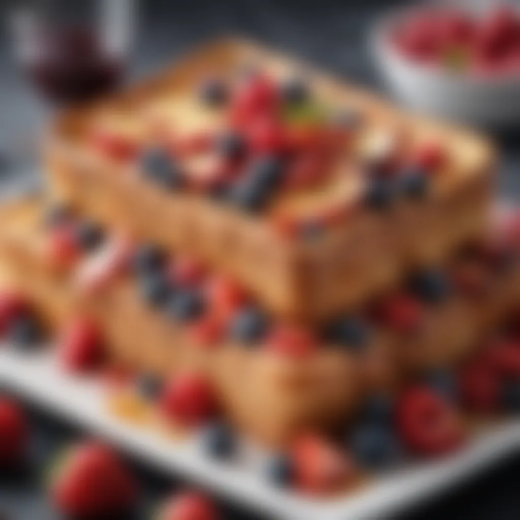 French toast bake garnished with fresh berries