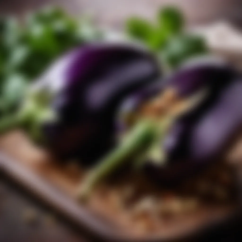 Fresh eggplant for Imam Bayildi recipe