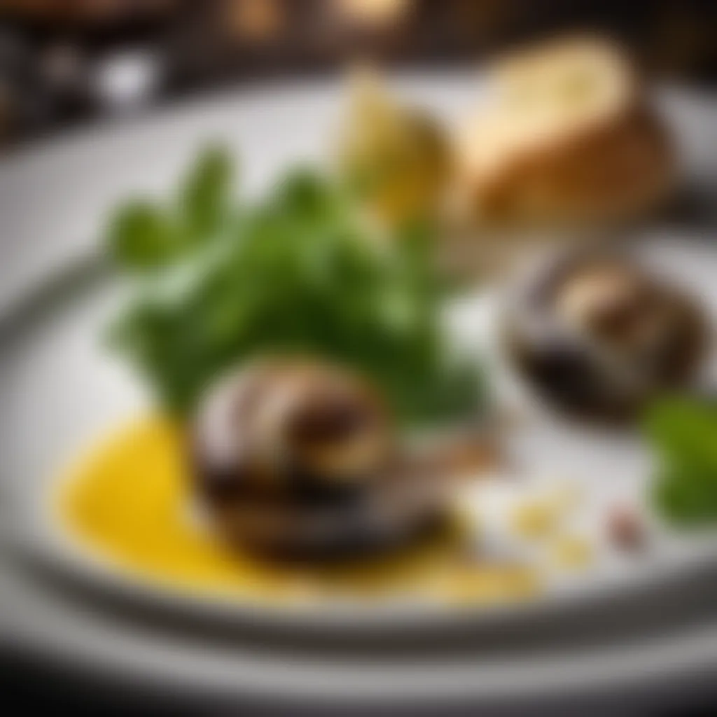 Fresh escargot on a plate