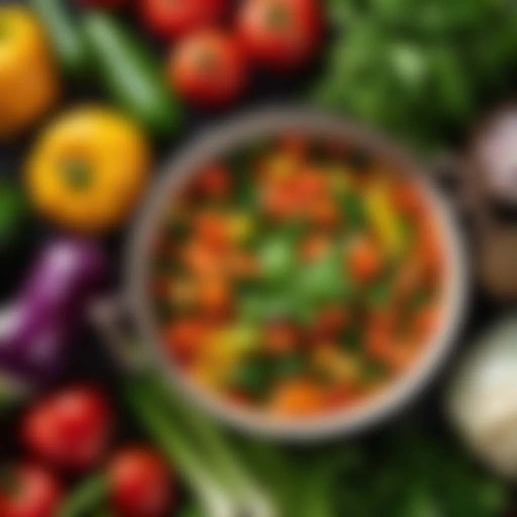 Vibrant Fresh Organic Vegetables Selection for Minestrone Soup Fresh Organic Vegetables Selection