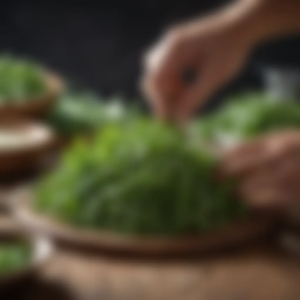 Culinary Elegance: Harvesting the Finest Arugula Freshly Picked Arugula for Gourmet Salad