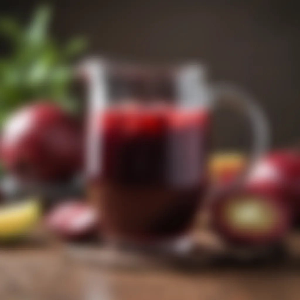 Freshly squeezed kokum juice in a clear glass pitcher