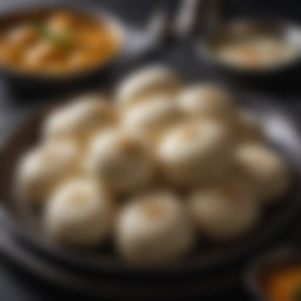 Perfectly Steamed Idlis Ready to Serve Freshly steamed idlis in a stack