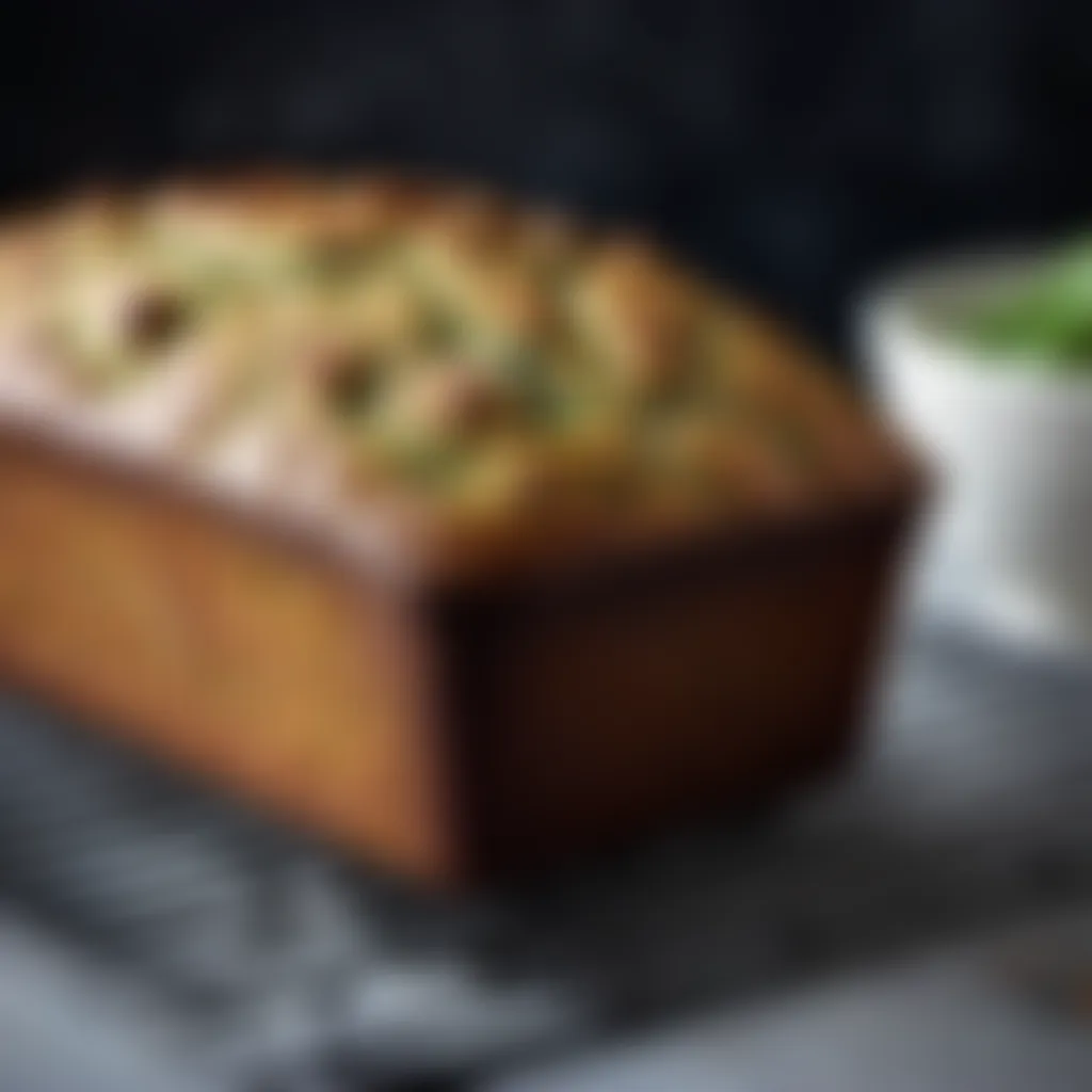 Freshly Baked Zucchini Bread Loaf Cooling on Wire Rack