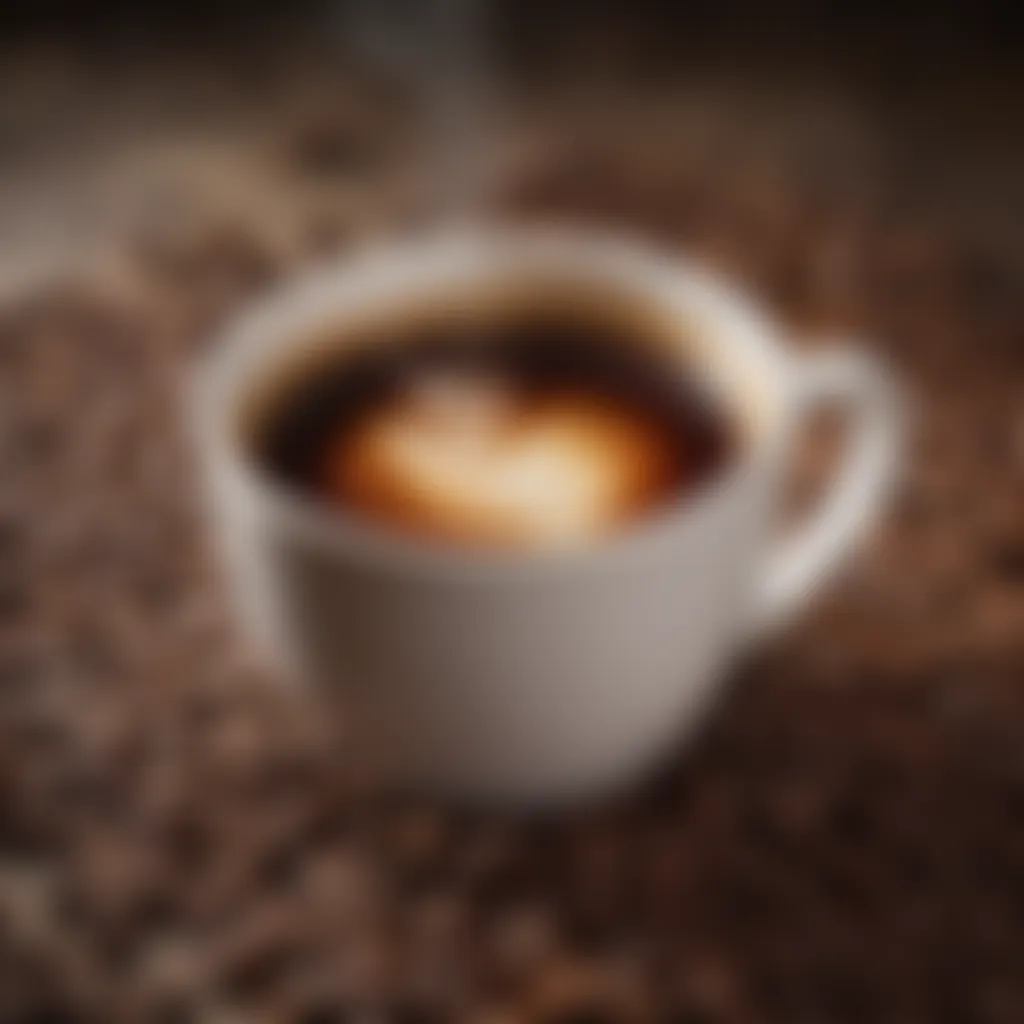 Close-up of freshly brewed coffee highlighting rich textures and aromas.