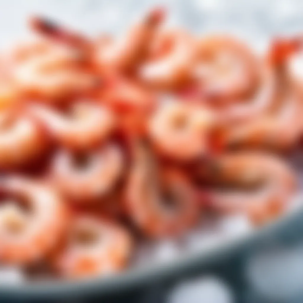 Prized Fresh Shrimp Selection Freshly Caught Shrimp on Ice