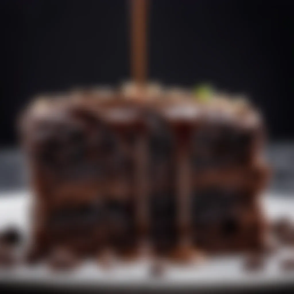 Artistic Ganache Drizzling Technique Rich Chocolate Ganache Drizzle on Lunch Lady Brownies