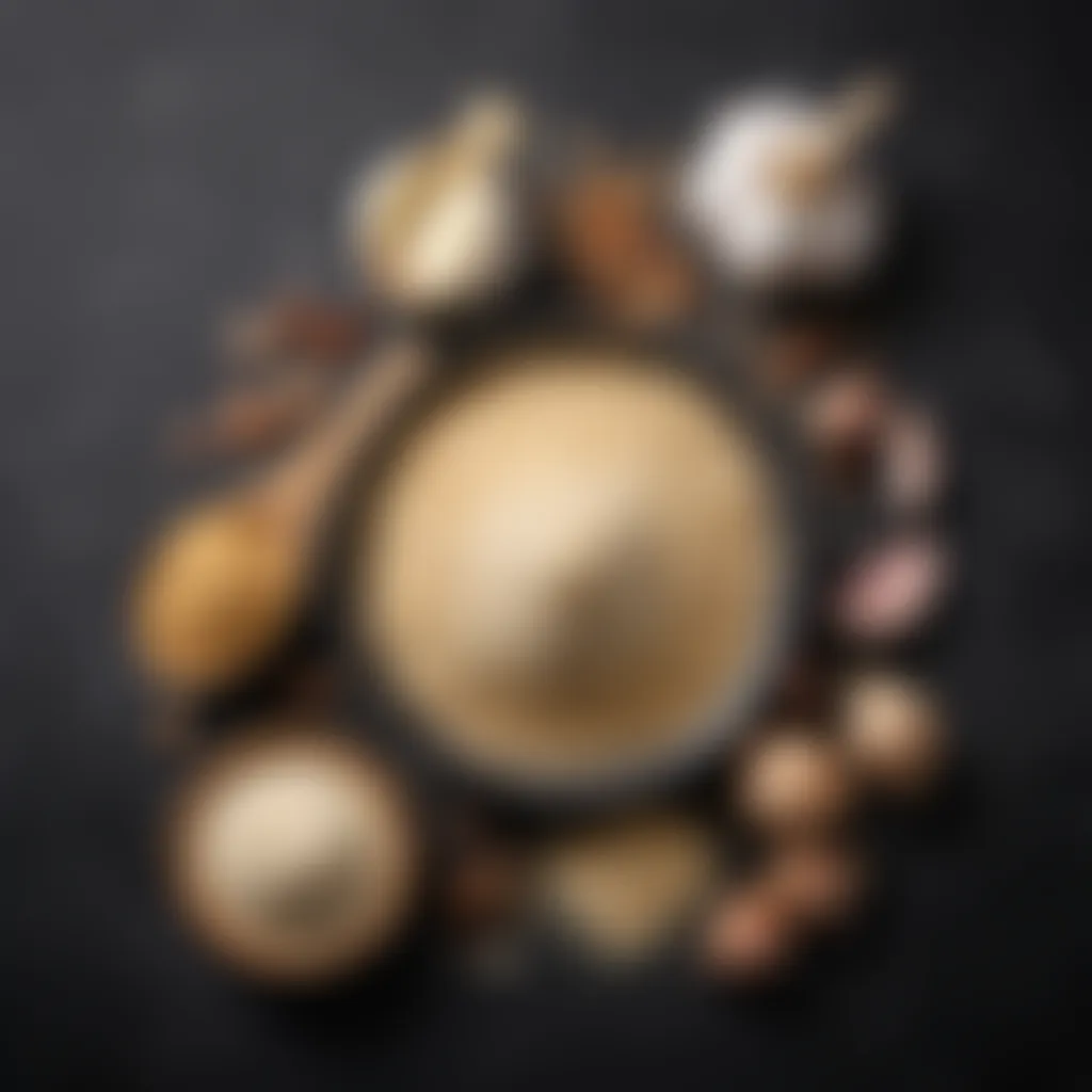 Nutritional Profile of Garlic Derivatives Chart showing nutritional values of granulated garlic and garlic powder