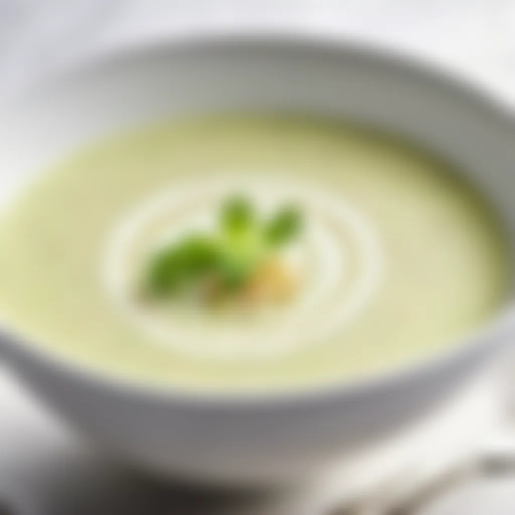 Garnished celery soup