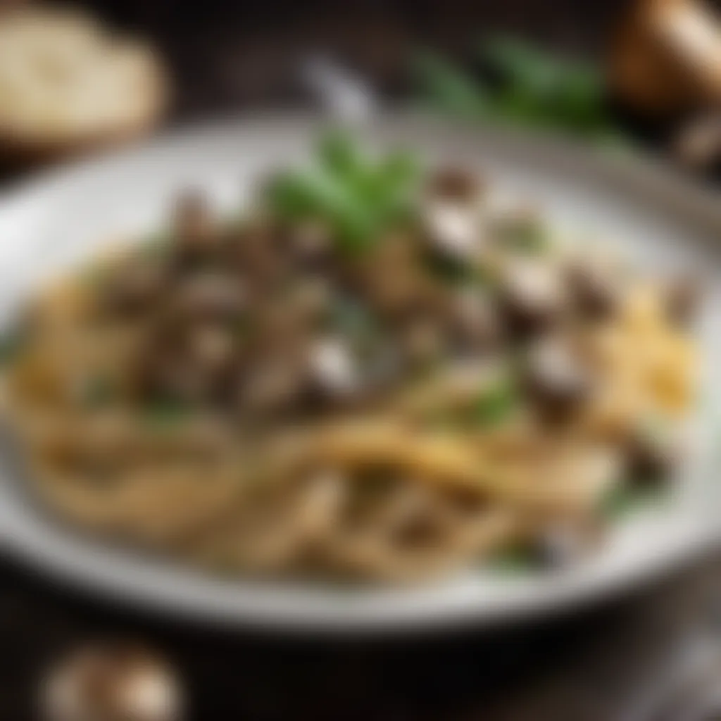 Garnished Mushroom Linguine