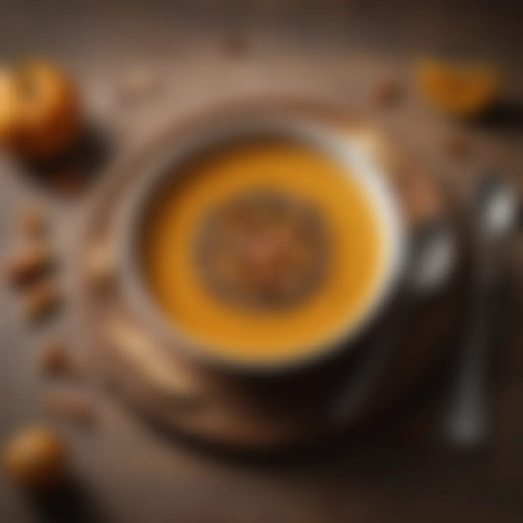 Elegant Toasted Seed Garnish Garnishing Pumpkin Soup with Toasted Seeds