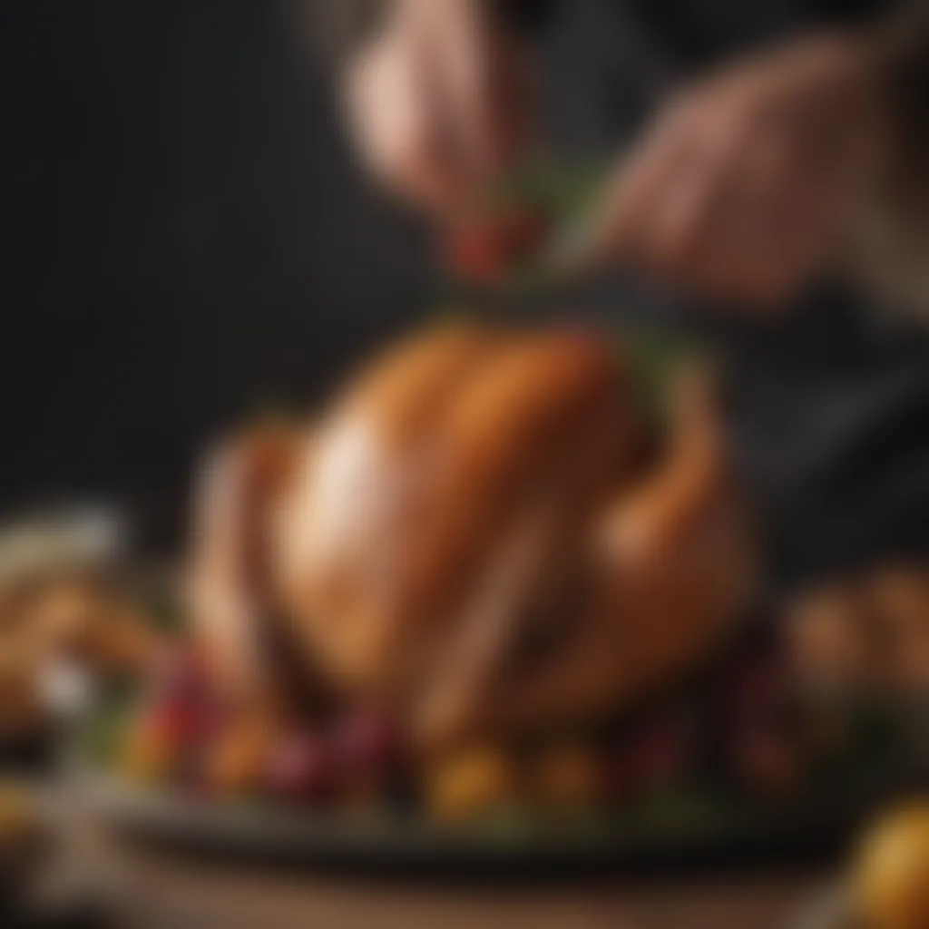 Garnishing Turkey Crown with Festive Touch