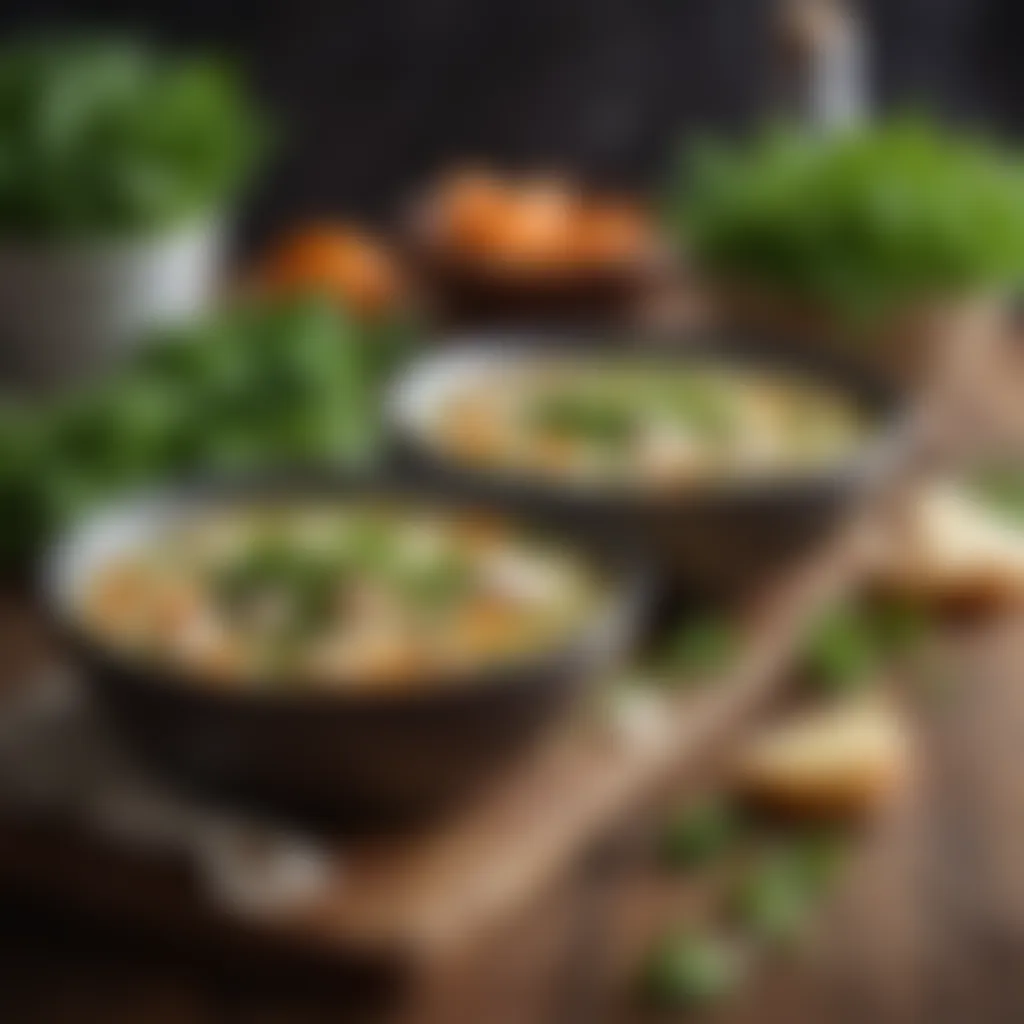 Elevate Presentation with Fresh Parsley Garnish Garnishing chicken soup with parsley