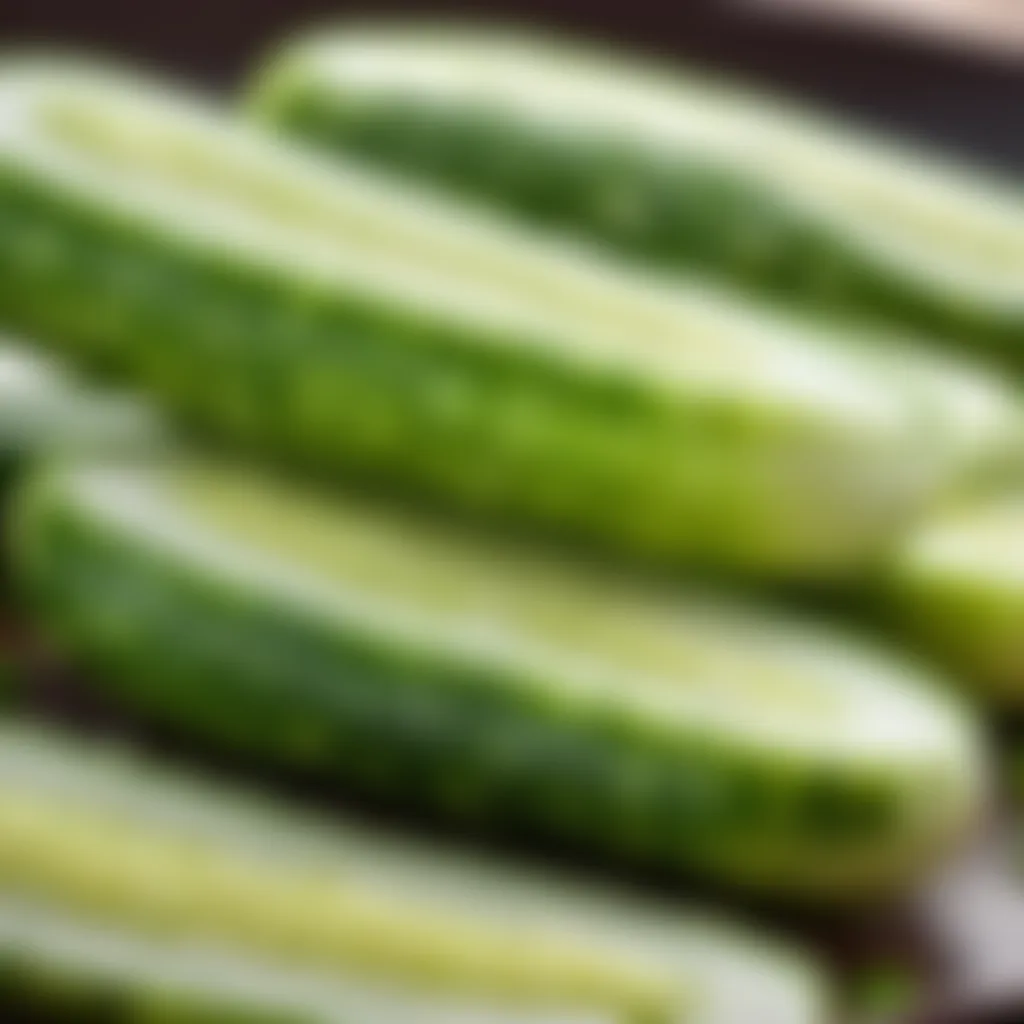 Sliced cucumbers for German cucumber salad