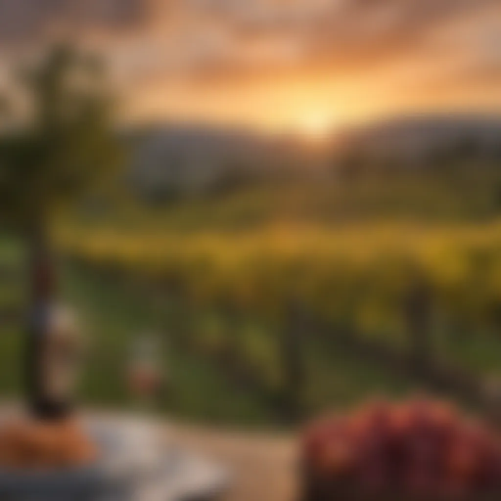 Spectacular Vineyard Landscape at Sunset