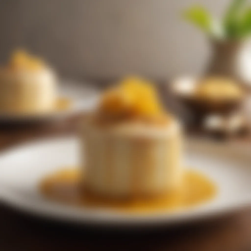 Elegant Ginger Dessert Presentation Exquisite ginger-infused dessert plated with precision