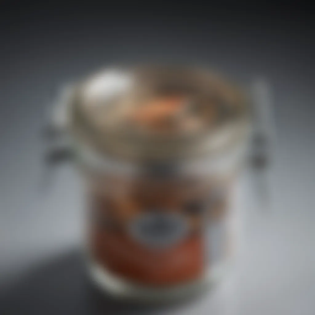 Close-up of a glass jar locking lid demonstrating its sealing mechanism