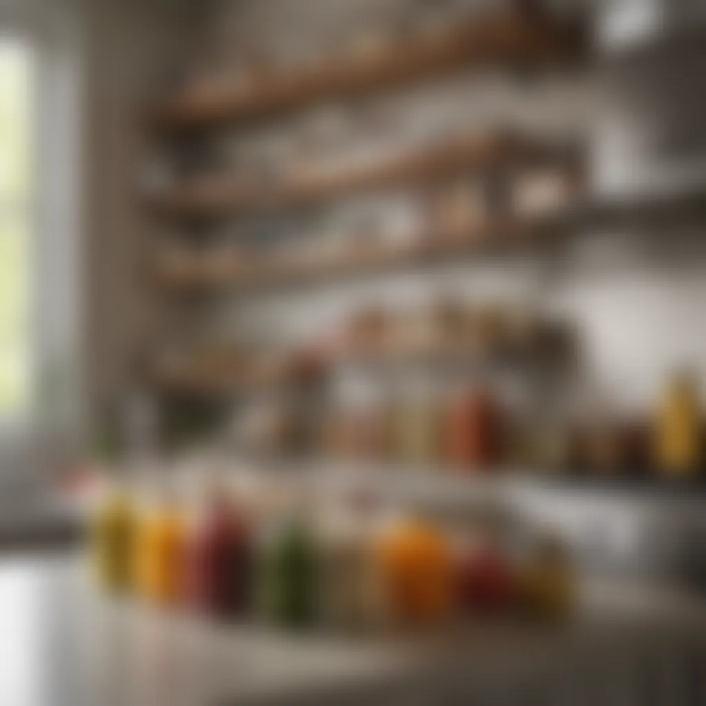 A variety of glass jars with locking lids in a kitchen setting, emphasizing organization and storage