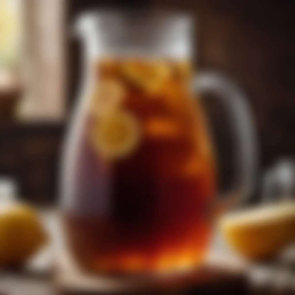 Glass jug with homemade kvass