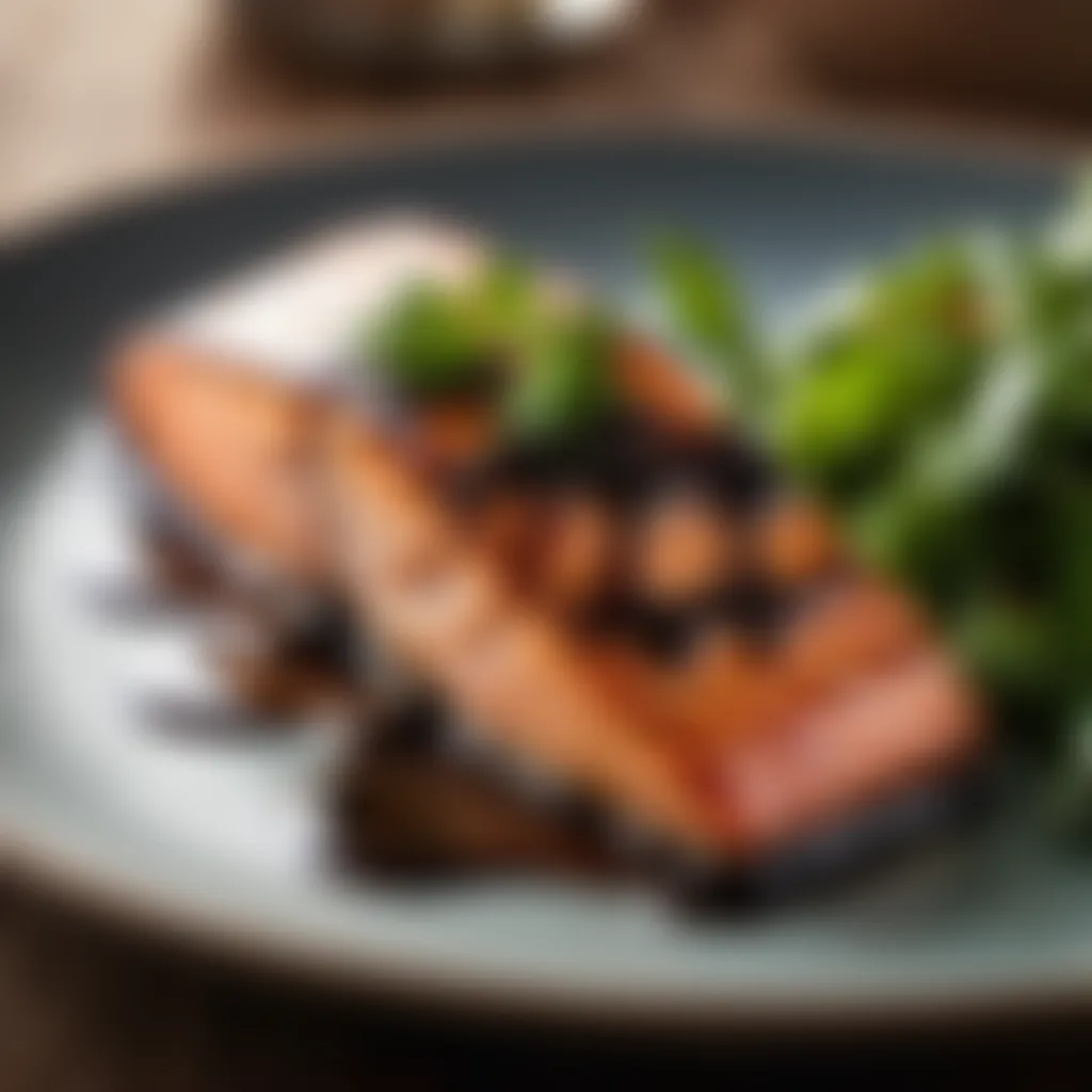 Grilled salmon with balsamic glaze