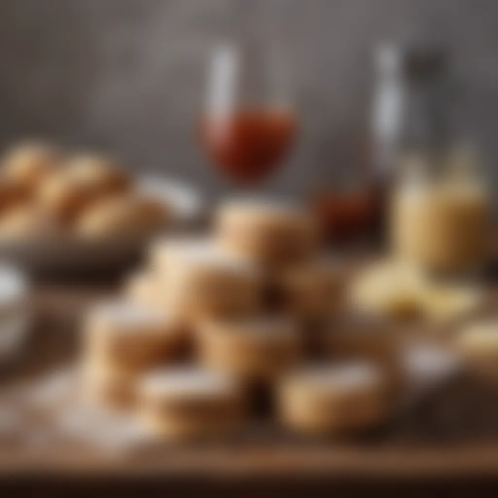 Ingredients for gluten-free alfajores displayed on a kitchen counter