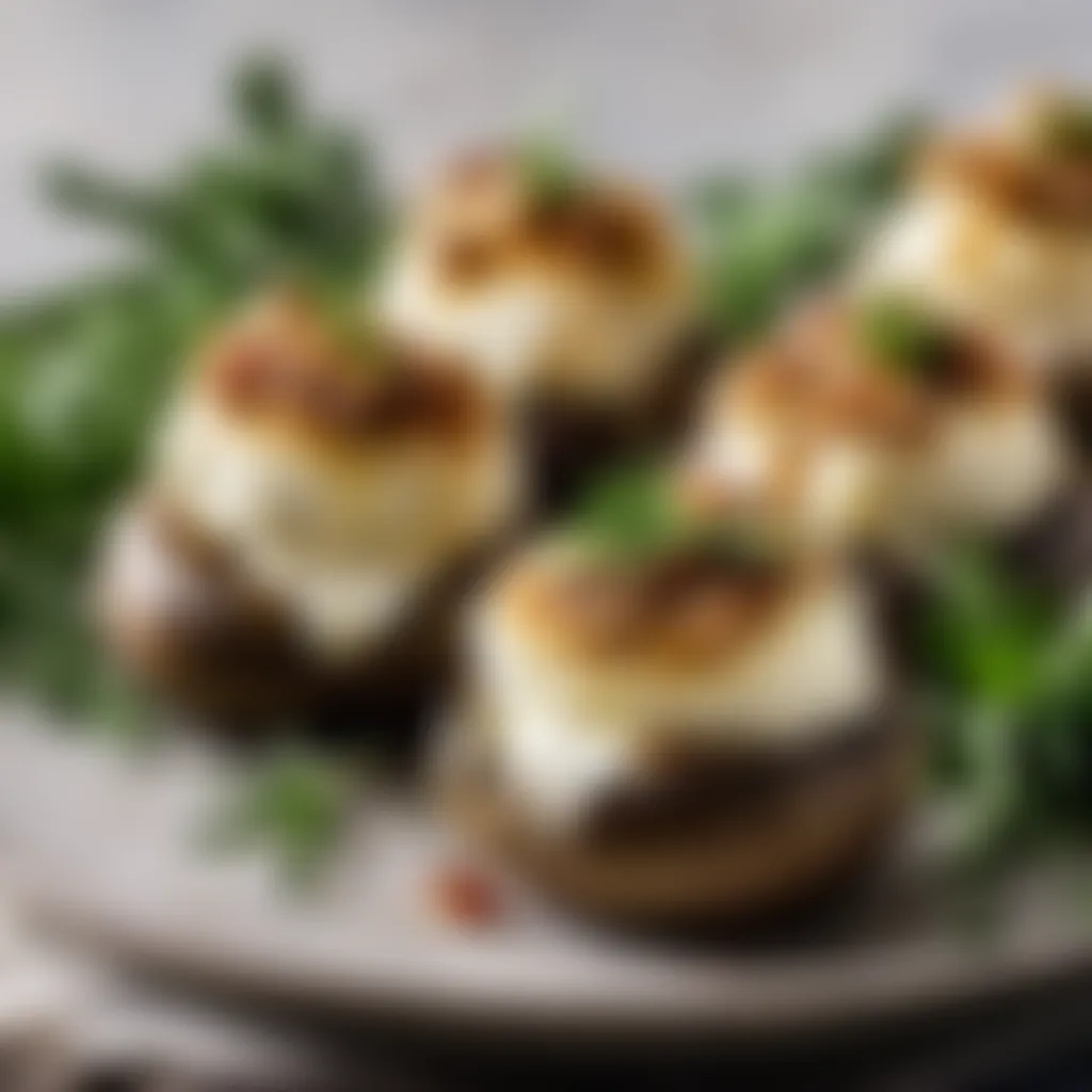 Goats cheese stuffed mushrooms