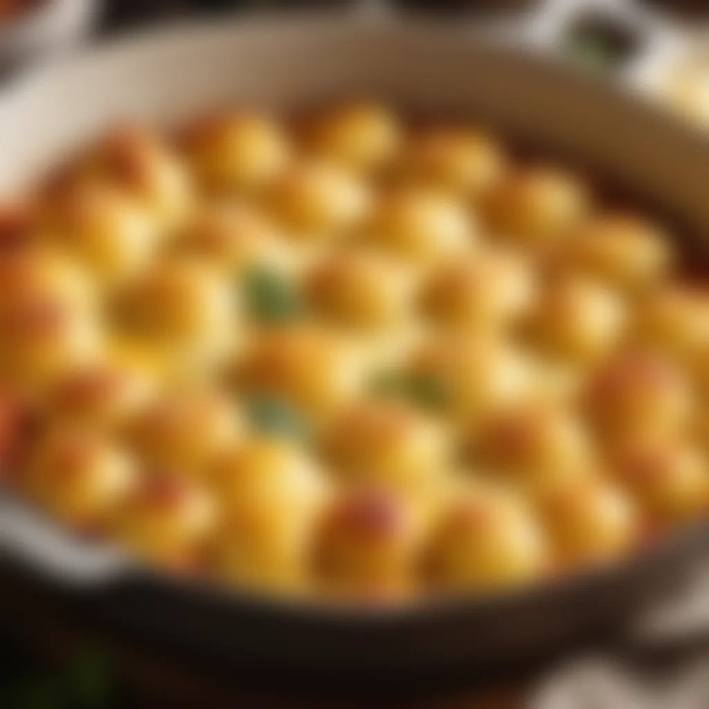 Golden baked gnocchi with cheese crust