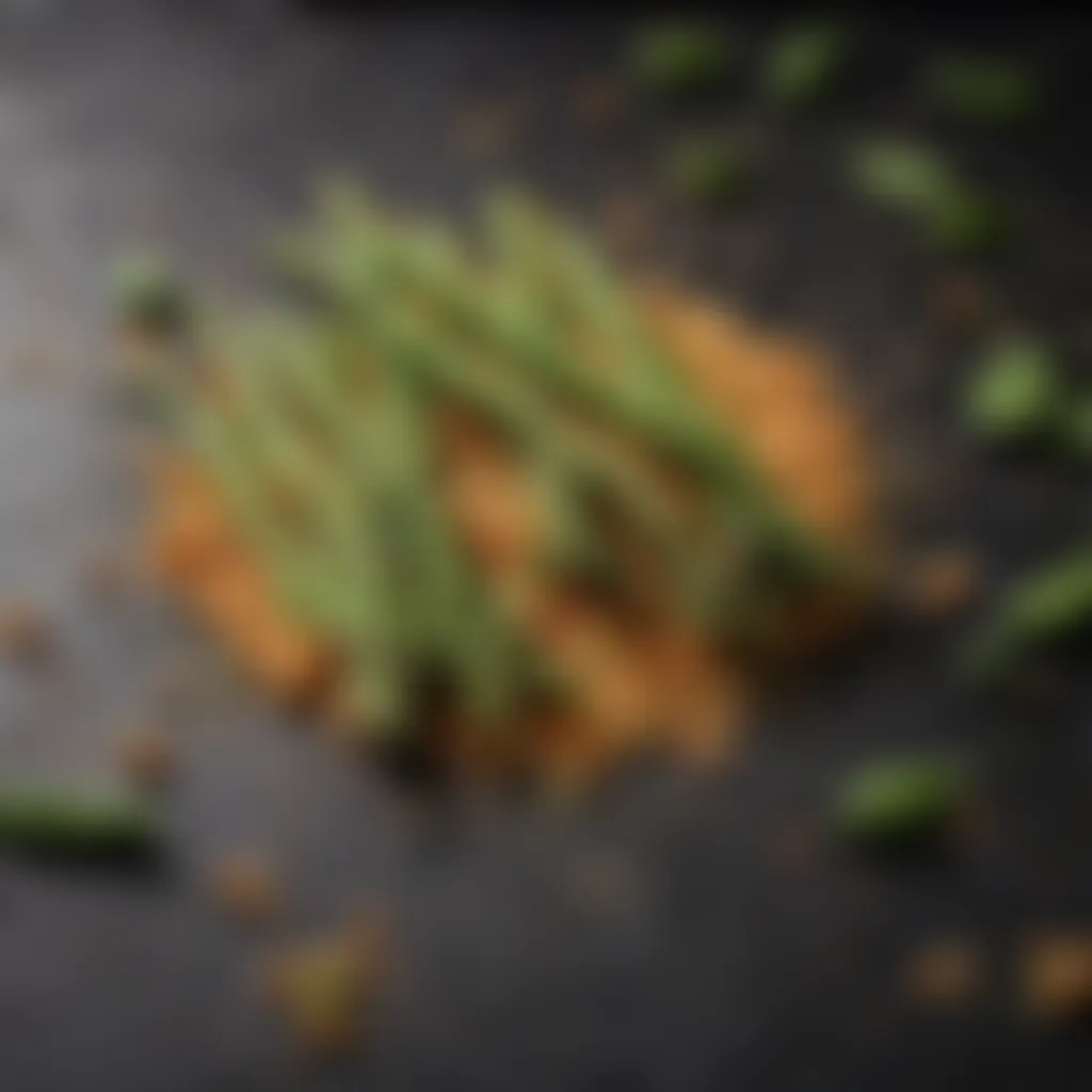 Golden Breadcrumbs Falling on Asparagus