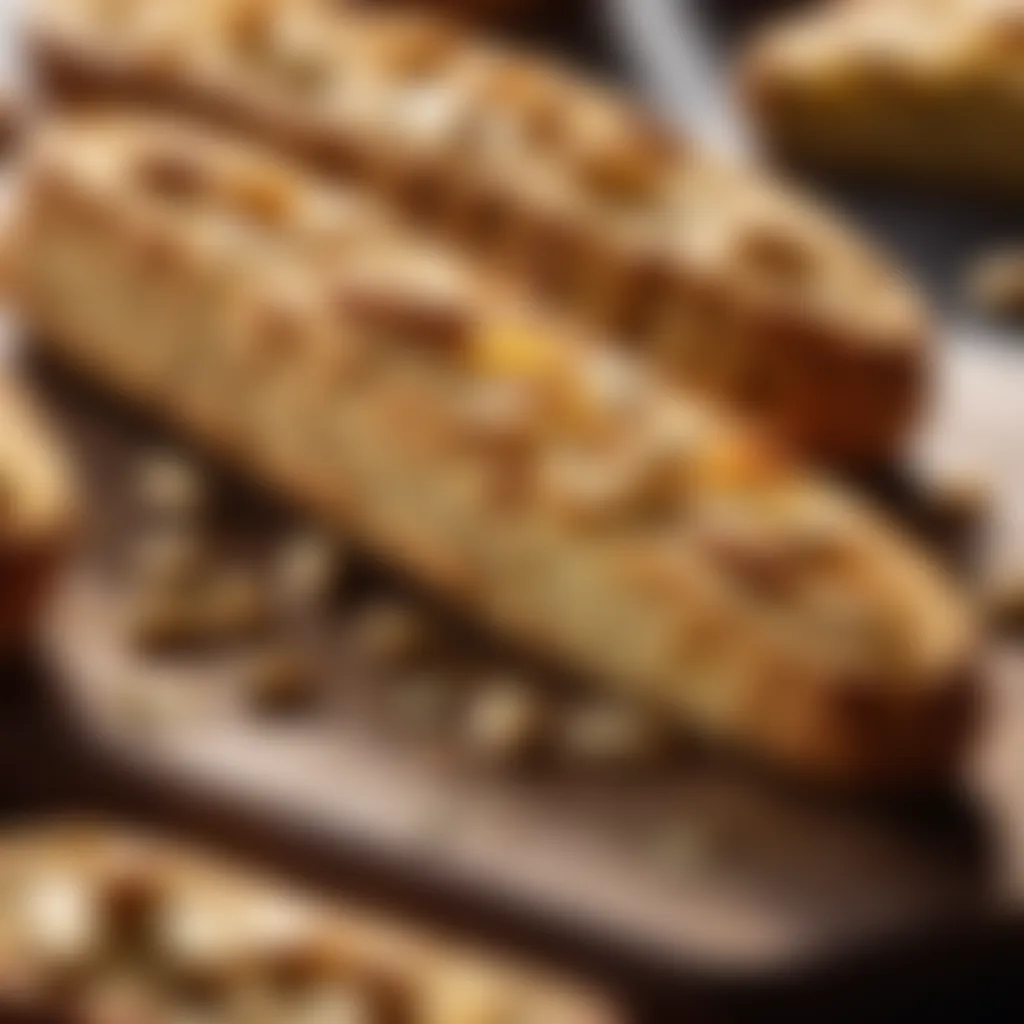 Golden-brown baked biscotti