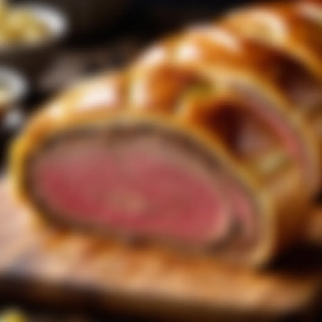 Golden Brown Beef Wellington Slices