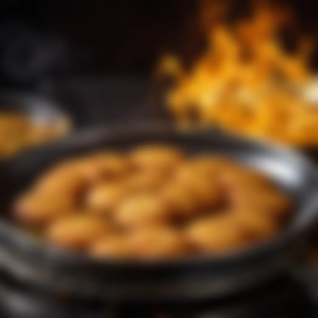 Golden-brown adhirasam frying in hot oil