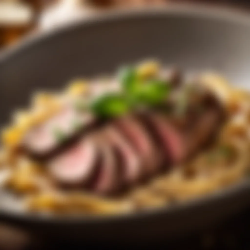 Sear Perfection Golden brown seared beef slices for stroganoff