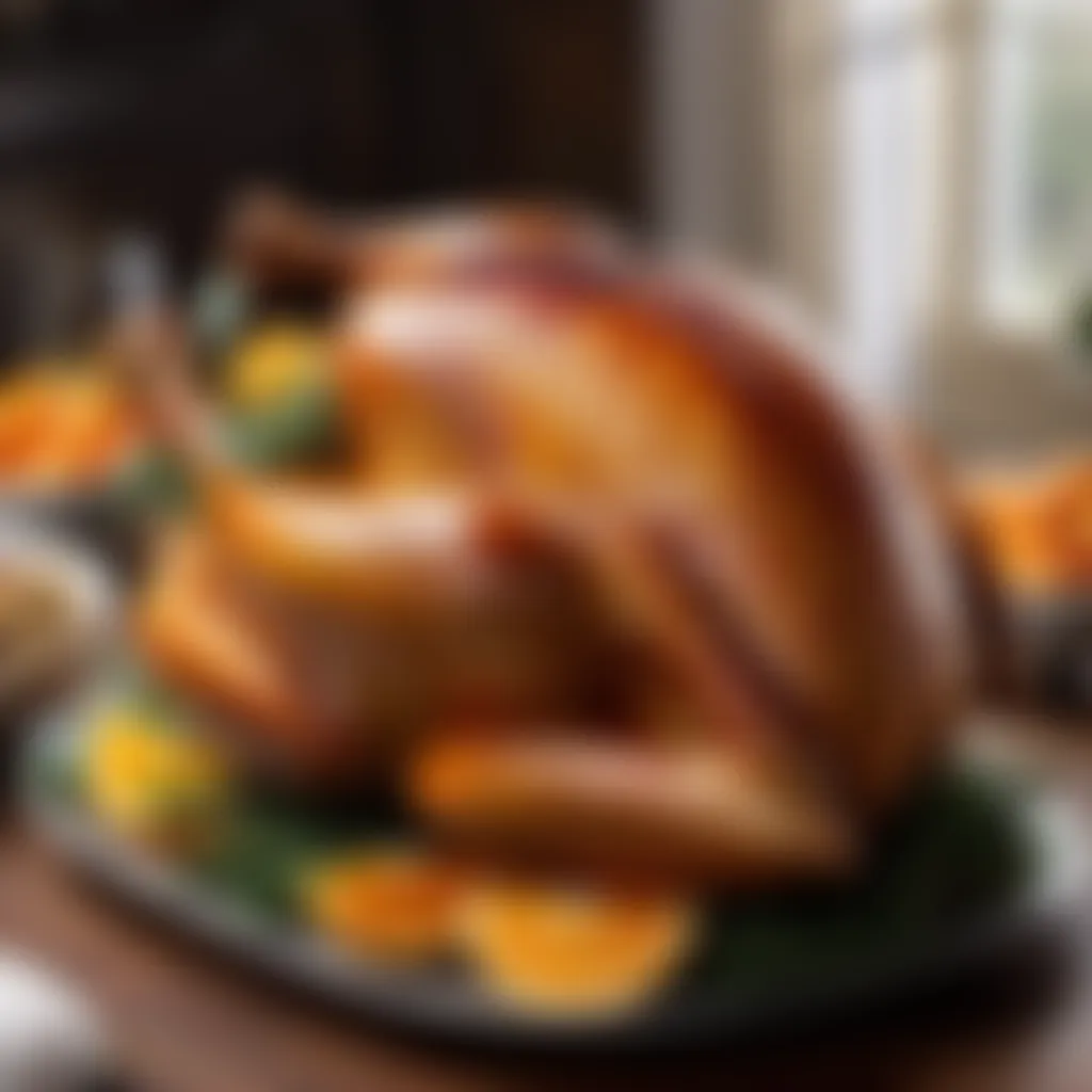 Mouth-watering golden-brown turkey presentation