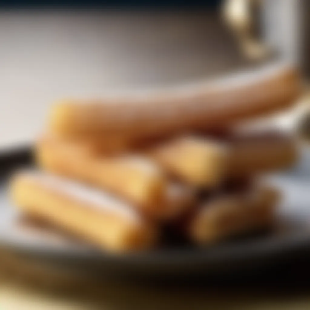 Golden Crispy Churros on a Plate Golden crispy churros on a plate