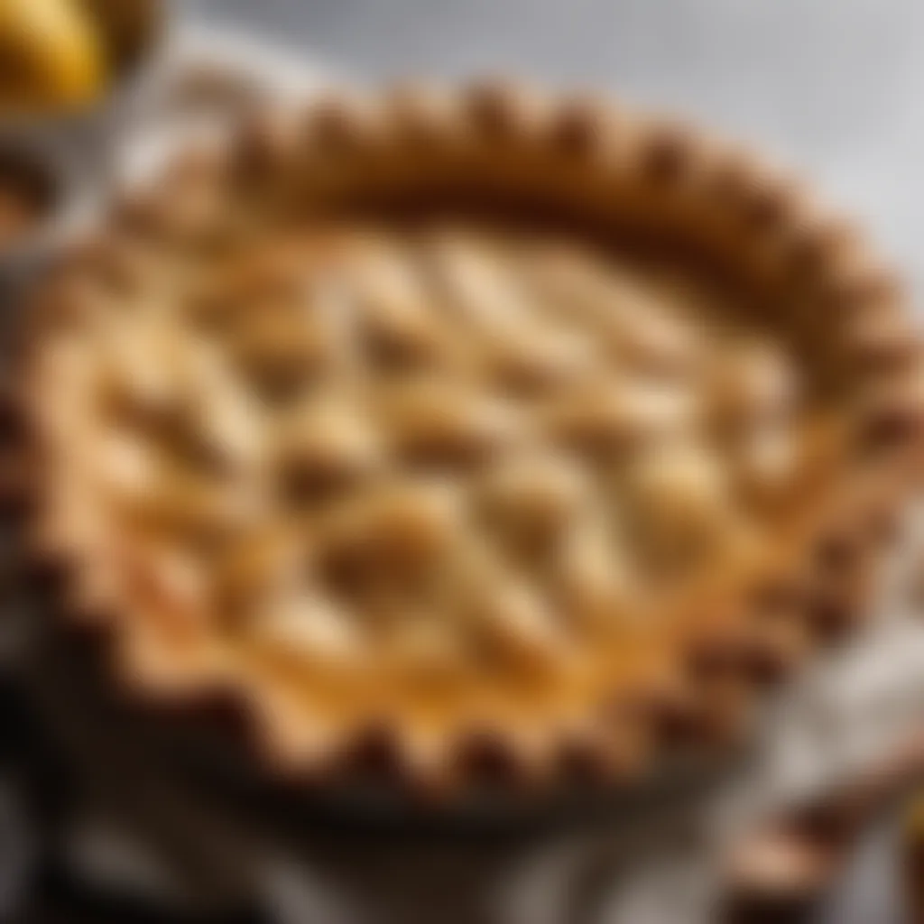 Golden flaky pie crust texture