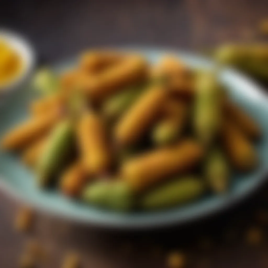 Golden fried okra