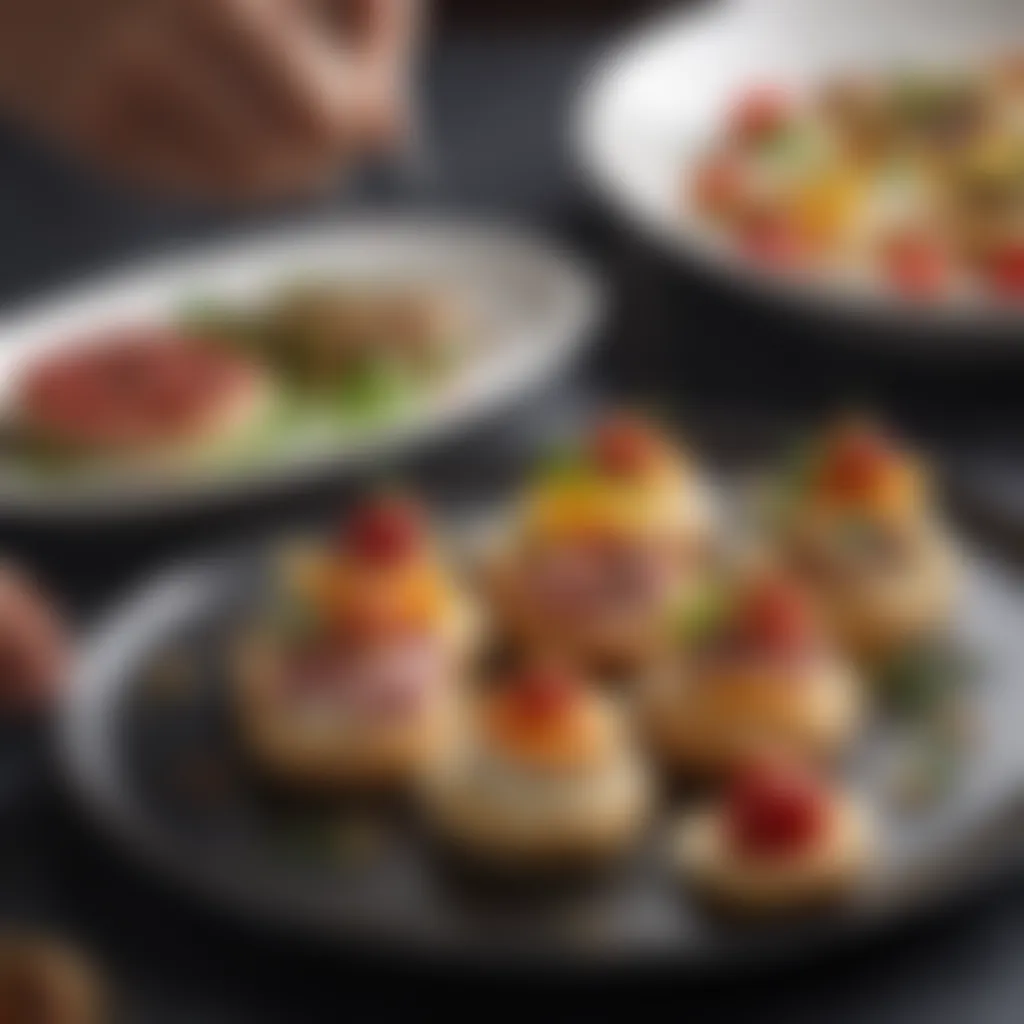 Artful Presentation of Gourmet Appetizer Exquisite plating of gourmet appetizer