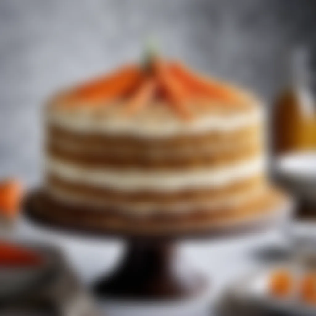 Artistic swirls of carrot-coconut cake with a touch of gourmet flair