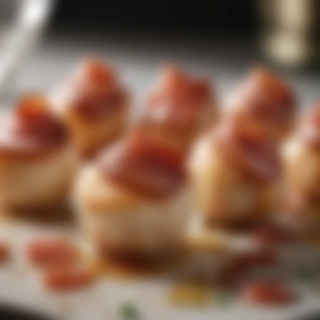 Gourmet Selection for Scallops Creation Gourmet ingredients for bacon-wrapped scallops