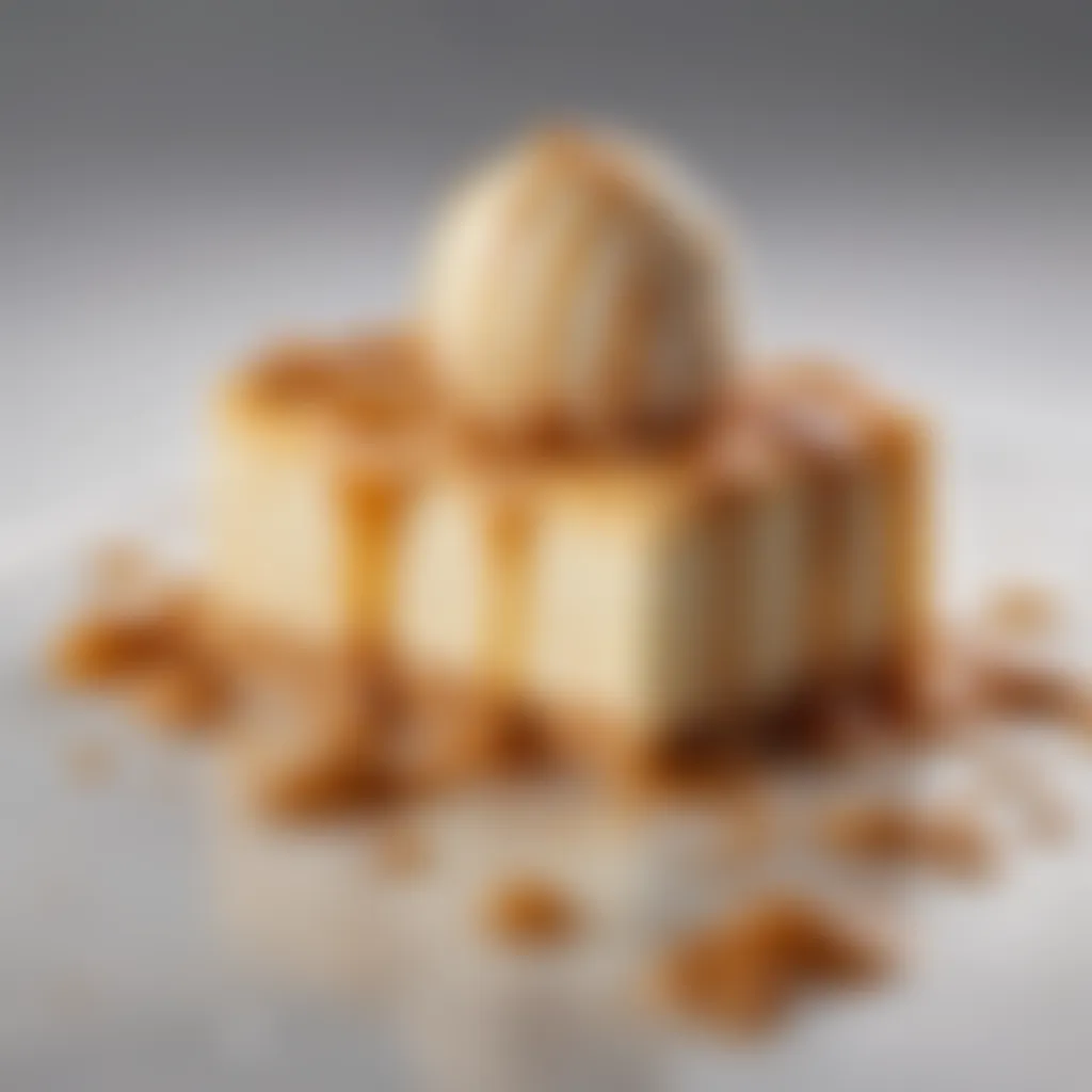 Gourmet Nutty Caramel Indulgence Exquisite gourmet nuts and caramel syrup adorn melted ice cream bar