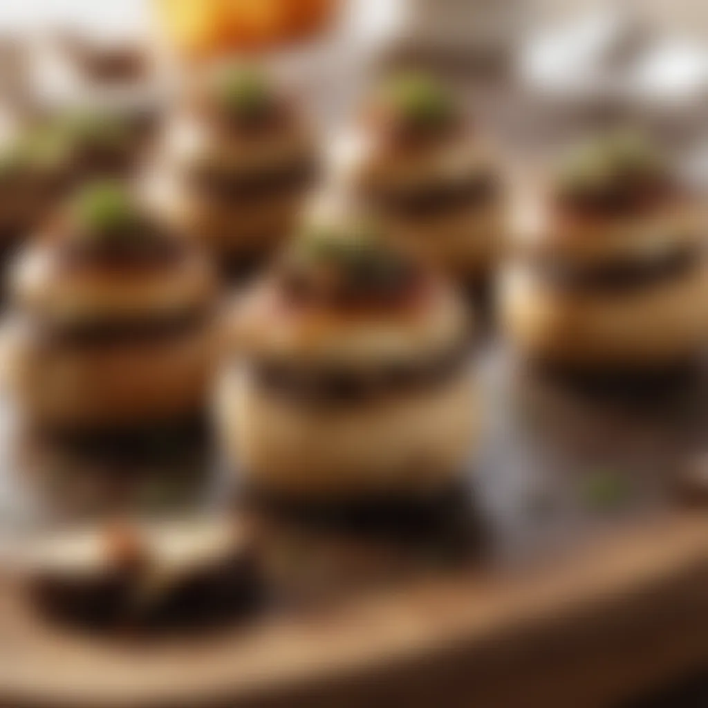 Gourmet Stuffed Mushrooms Presentation