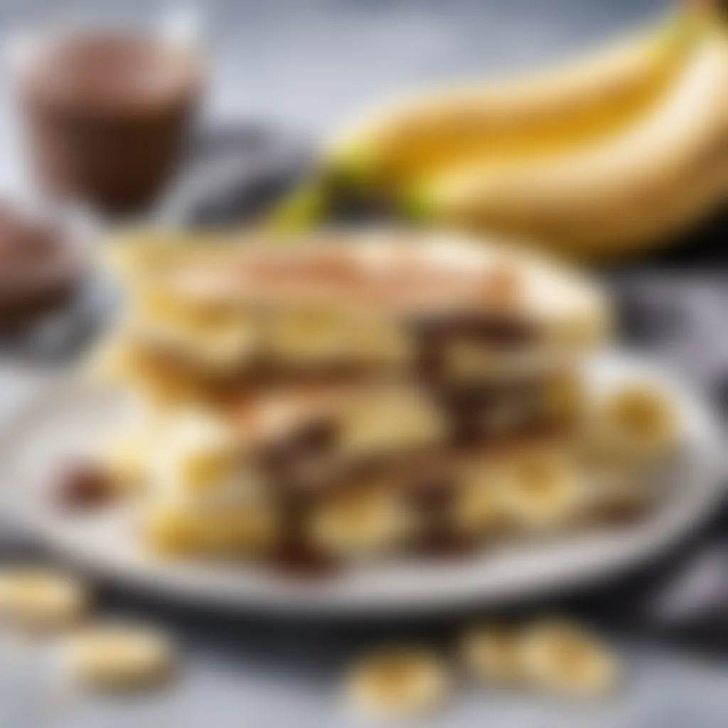 Mouthwatering gozleme with sweet Nutella and banana Mouthwatering gozleme with sweet Nutella and banana
