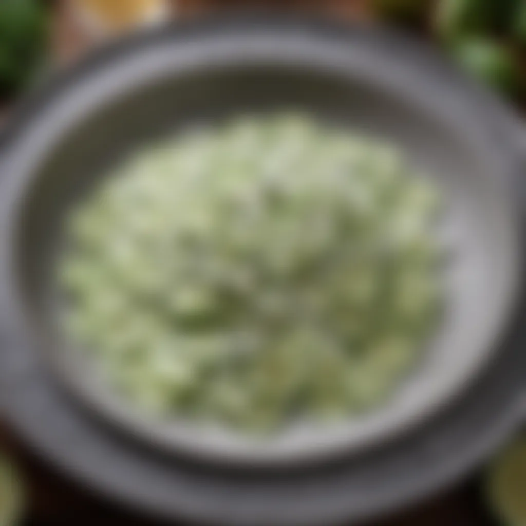 Crisp cucumbers being finely grated