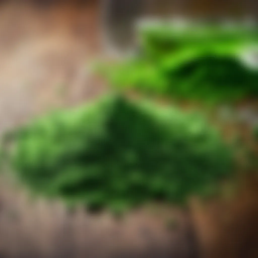 Ingredients for creating green dye Green dye ingredients