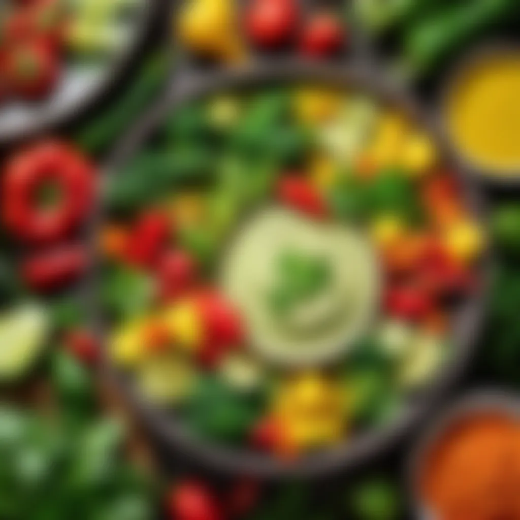 Colorful assortment of fresh vegetables