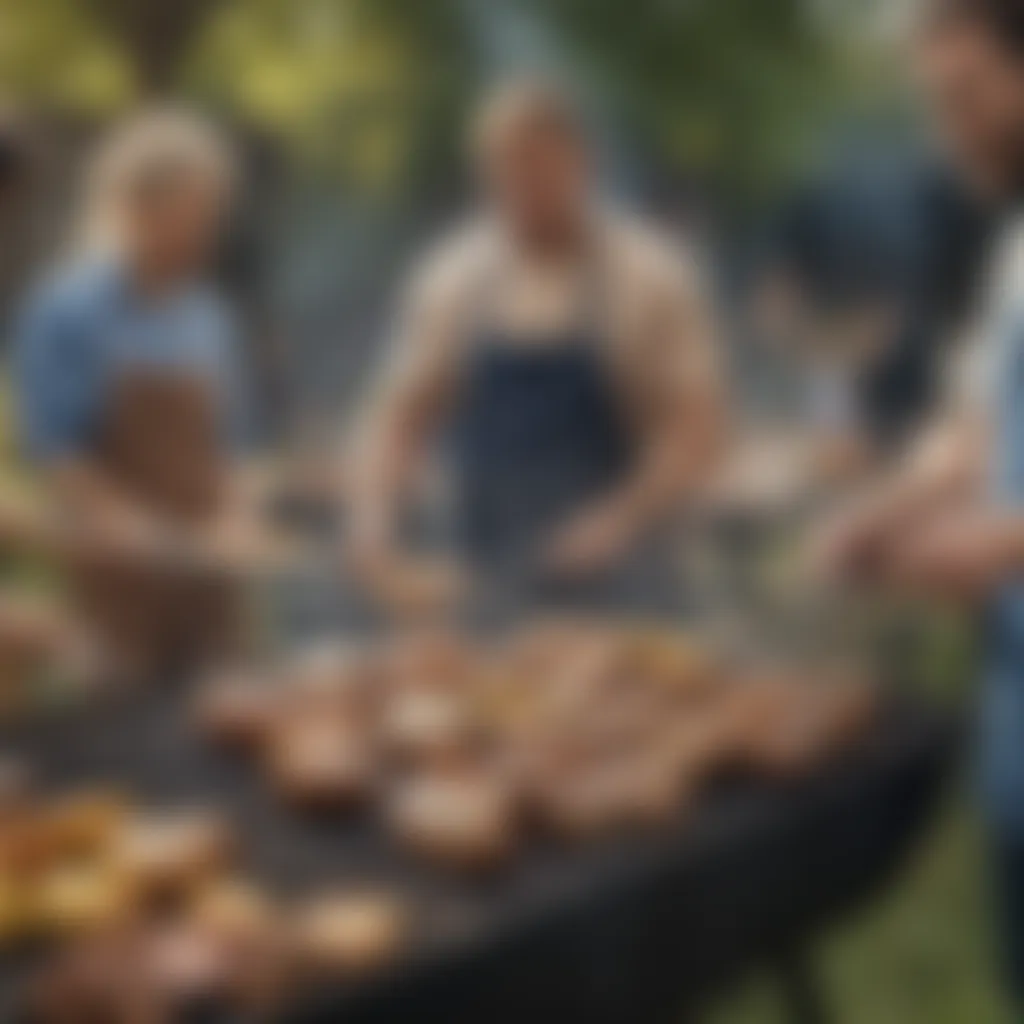 A lively community gathering of grilling enthusiasts enjoying their favorite dishes