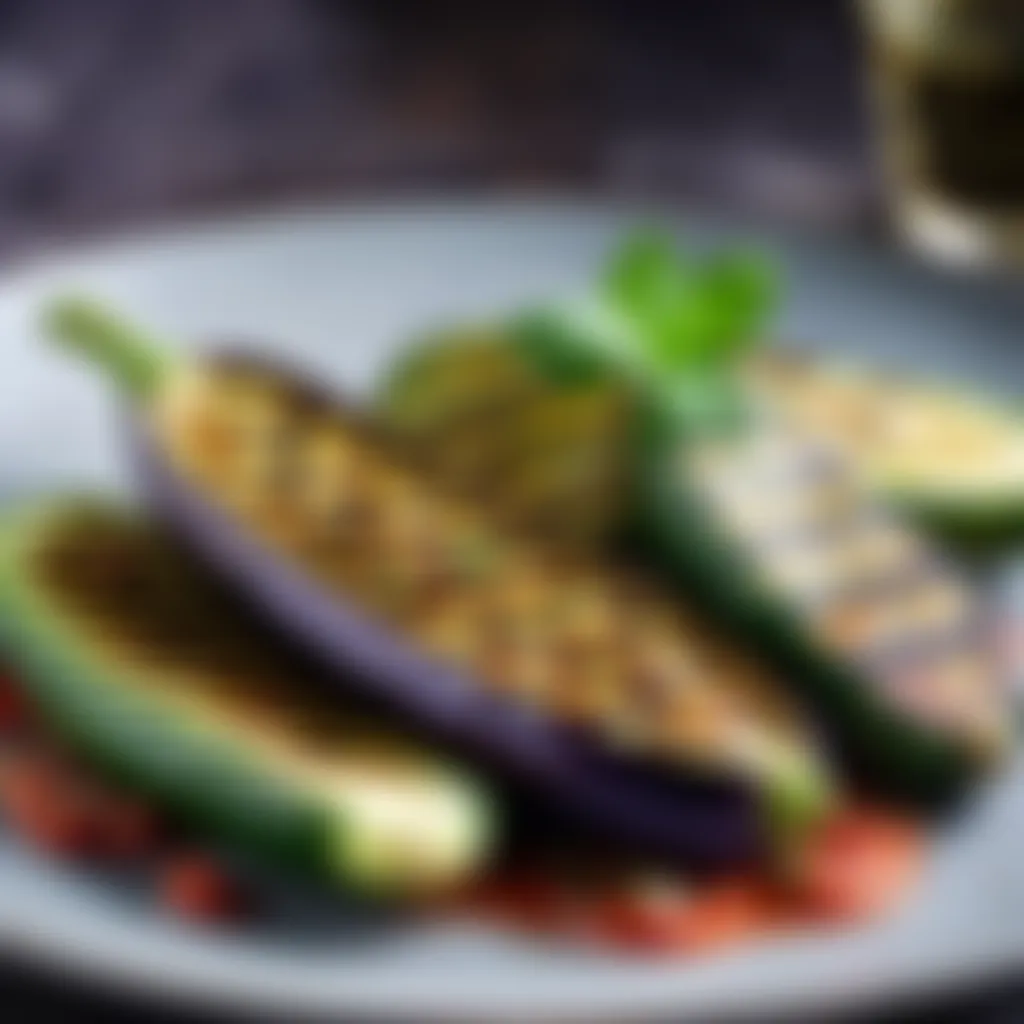 Grilled Aubergine and Courgette