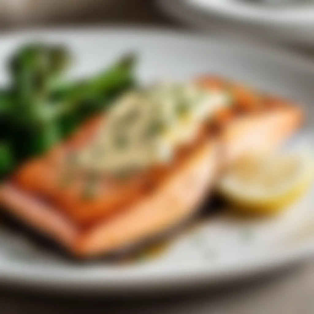 Grilled Salmon with Lemon Butter Sauce